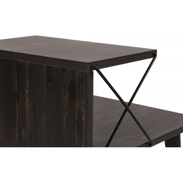 Ristikkäinen yöpöytä - tummanruskea Ristikkäinen yöpöytä - tummanruskea