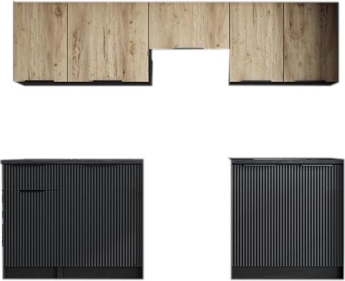 Emma tydellinen keitti 240 cm - Artisan tammi/musta