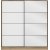 Kapusta vaatekaappi peiliovella, 180 x 52 x 190 cm - Ruskea/valkoinen