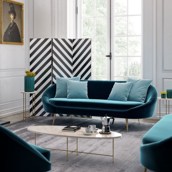 Matilda 3-istuttava sohva - Petroleum blue