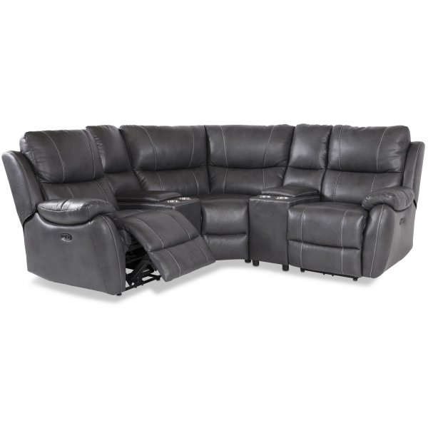 Elokuvasohva Enjoy Hollywood - Kolmen istuttava (shkinen) harmaalla keinonahkalla