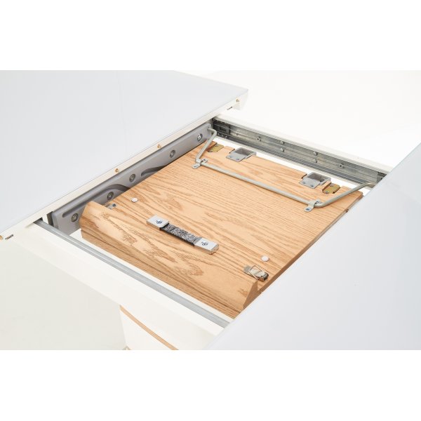 Mervin jatkettava ruokap�yt� 140-180 cm - Tammi / Kiilt�v� valkoinen