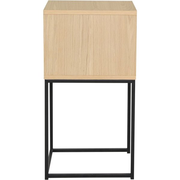 Domino yöpöytä hyllyllä - Valkoinen pigmentoitu tammiviilu Domino yöpöytä hyllyllä - Valkoinen pigmentoitu tammiviilu