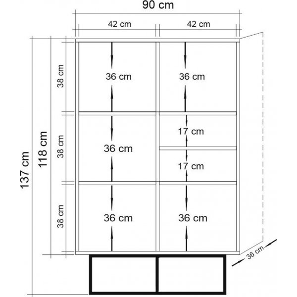 Quantum Taxon kirjahylly - mänty/musta Quantum Taxon kirjahylly - mänty/musta