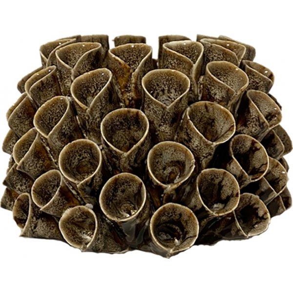 Shelly kynttillyhty 12 x 12 x 7 cm - ruskea