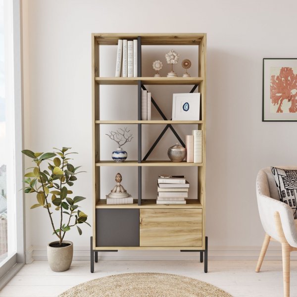 Bruno kirjahylly - huopa/antrasiitti Bruno kirjahylly - huopa/antrasiitti