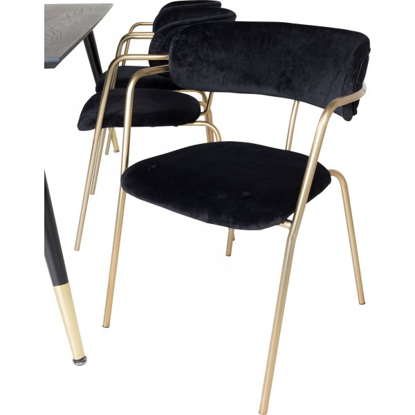 Tellrunkoinen tuoli - Musta/messinki Tellrunkoinen tuoli - Musta/messinki