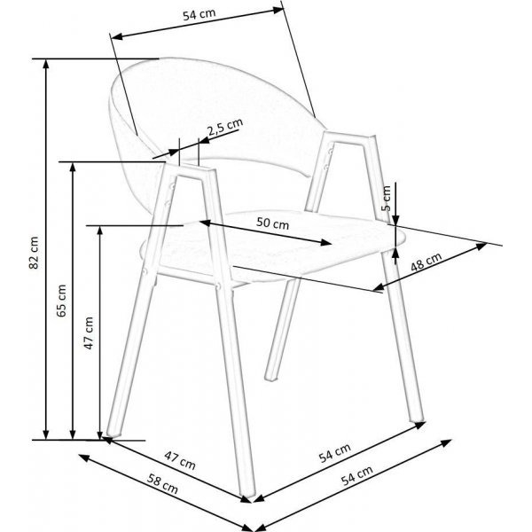 Cadeira ruokapöydän tuoli 473 - harmaa Cadeira ruokapöydän tuoli 473 - harmaa