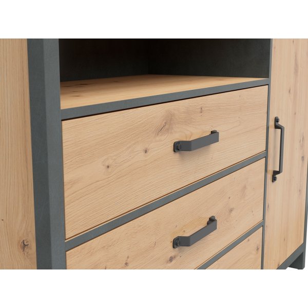 Weston lipasto 131 cm - Artisan tammi/harmaa