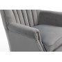 Korvalpllinen nojatuoli harmaalla samettilla