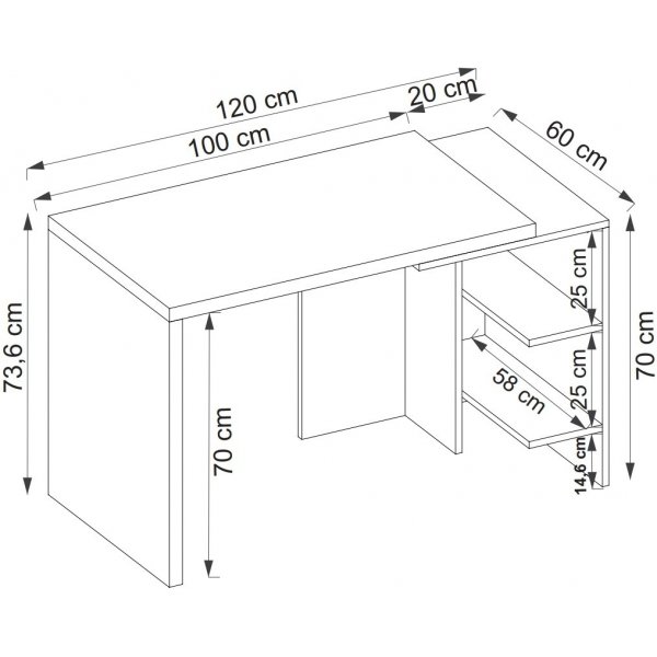 Frank työpöytä 120 x 60 cm - beige/antrasiitti Frank työpöytä 120 x 60 cm - beige/antrasiitti