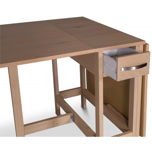 Fr taittopyt 30/90/150 x 80 cm - Whitewash + Huonekalujen jalat