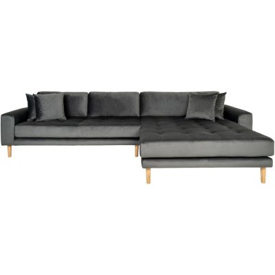 Lido divaani sohva oikea - Tummanharmaa sametti