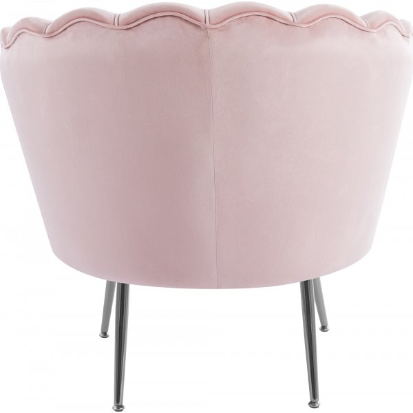 Kingsley-nojatuoli vaaleanpunaista samettia, kromijalat Kingsley-nojatuoli vaaleanpunaista samettia, kromijalat