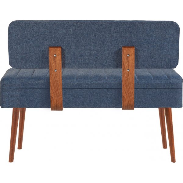 Vina penkki selkänojalla - pähkinä/tummansininen Vina penkki selkänojalla - pähkinä/tummansininen