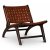 Nojatuoli Porto - Tummanruskea tiikki/ruskea nahka + Huonekalujen hoitosarja tekstiileille
