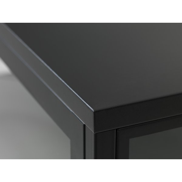 Toddy musta metallikaappi lasiovilla K190 cm