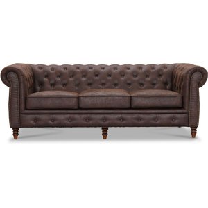 Kolmen istuttava Chesterfield Cambridge -sohva - Vintage-kangas + Huonekalujen tahranpoistoaine