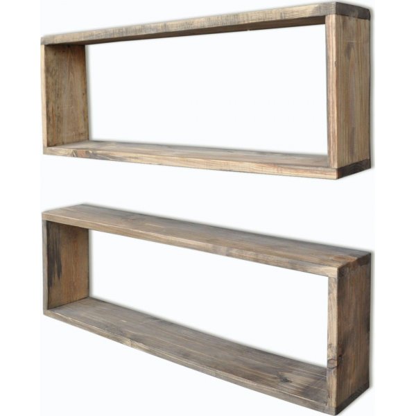 Abstrakti seinähylly 7 - pähkinä Abstrakti seinähylly 7 - pähkinä