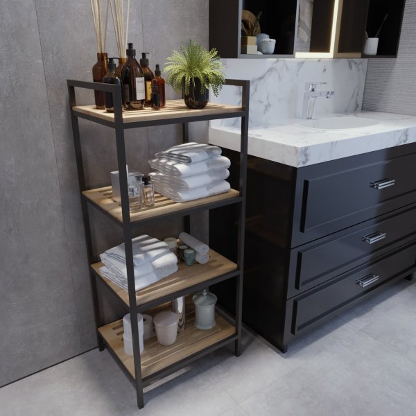 Stralsund hylly - tammi/musta Stralsund hylly - tammi/musta