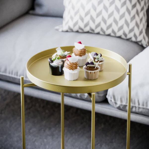 Vela sohvapöytä Ø46 cm - Kulta Vela sohvapöytä Ø46 cm - Kulta