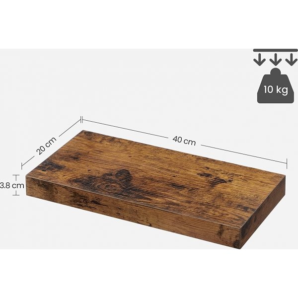 Sussex seinähylly 40 x 20 cm - ruskea Sussex seinähylly 40 x 20 cm - ruskea