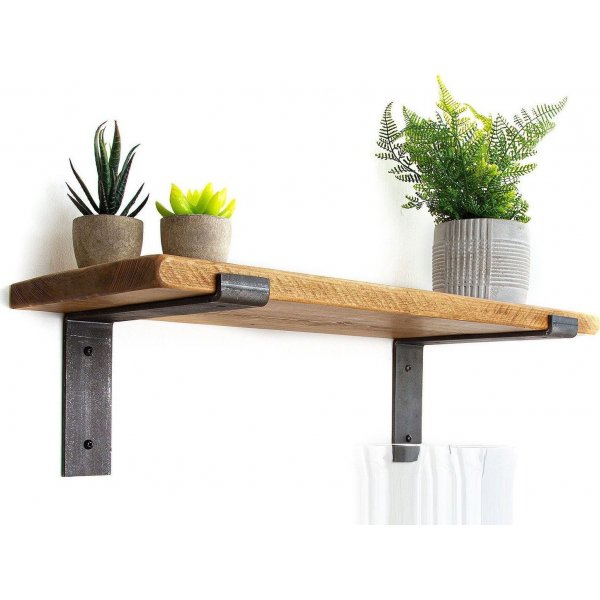 Lamba seinähylly 2 - Musta/pähkinä Lamba seinähylly 2 - Musta/pähkinä