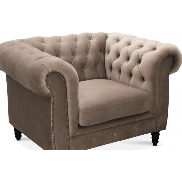 Chesterfield Cambridge -nojatuoli - Vaaleanharmaa sametti Chesterfield Cambridge -nojatuoli - Vaaleanharmaa sametti