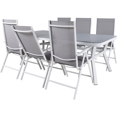 Virya ulkoruokailuryhm 6 Break-tuolilla - harmaa/valkoinen