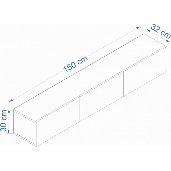 TV-taso 150 cm phkinpuuta - West