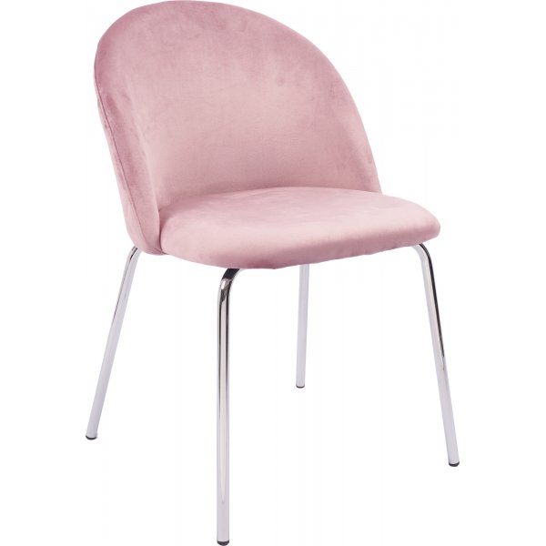 Plaza velvet -tuoli - Vaaleanpunainen / Kromi + Huonekalujen jalat Plaza velvet -tuoli - Vaaleanpunainen / Kromi + Huonekalujen jalat