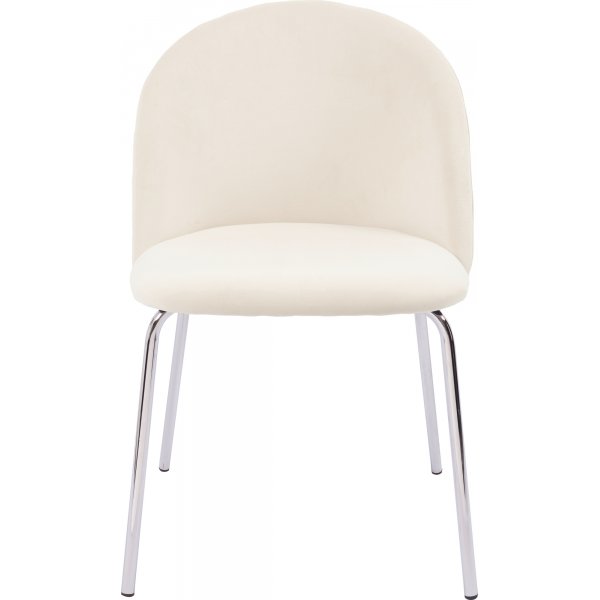 Plaza velvet -tuoli - Beige / Kromi + Huonekalujen jalat Plaza velvet -tuoli - Beige / Kromi + Huonekalujen jalat