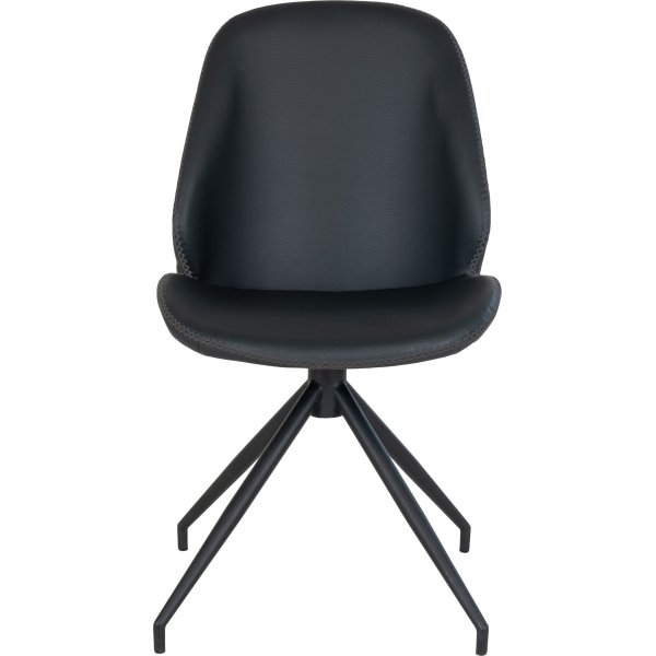 Ruokapöydän tuoli, pyörivä, musta, PU Ruokapöydän tuoli, pyörivä, musta, PU