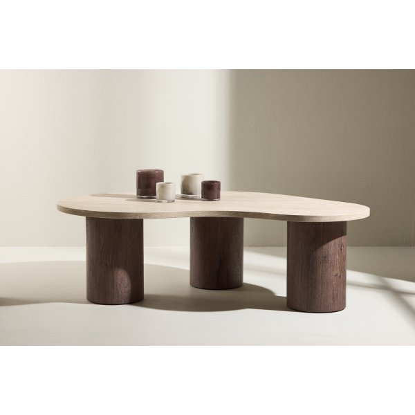 Megg-sohvapöytä 130x78 - Mokka / Travertiini Megg-sohvapöytä 130x78 - Mokka / Travertiini