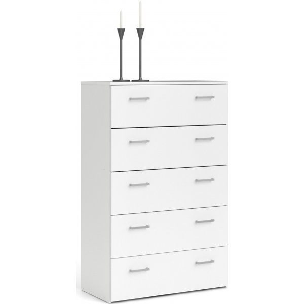 Tilava lipasto 5 laatikolla - Valkoinen Tilava lipasto 5 laatikolla - Valkoinen