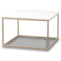 Terrazzo sohvapöytä 75x75cm - Bianco Terrazzo & runko messinkiä Terrazzo sohvapöytä 75x75cm - Bianco Terrazzo & runko messinkiä