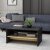 Apollon sohvapöytä 90 x 45 cm - Musta marmori/safiiri/tammi