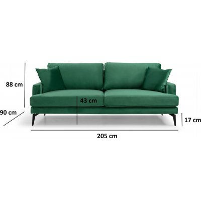 Papira 3-istuttava sohva - Vihre