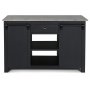 Heritage Kitchen Island marmorilla - Musta runko / harmaa Emprador-marmori