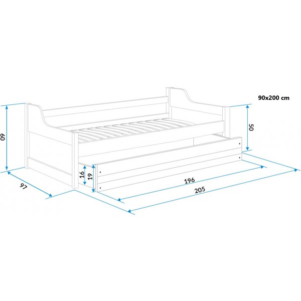 Odense lastensänky - Valinnainen väri ja koko! Odense lastensänky - Valinnainen väri ja koko!