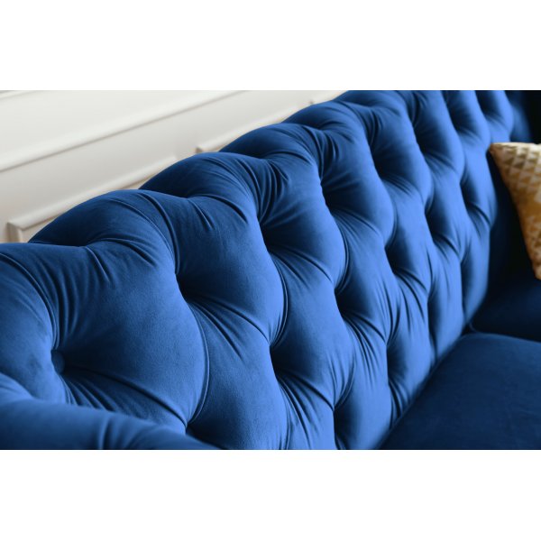 Kahden istuttava sohva Milton Chesterfield - Tummansininen sametti Kahden istuttava sohva Milton Chesterfield - Tummansininen sametti