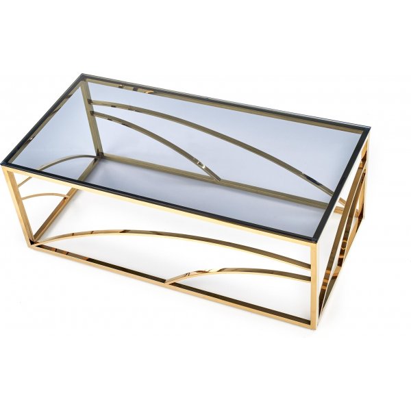 Kosmos sohvapöytä 120 x 60 cm - Savustettu lasi/kulta Kosmos sohvapöytä 120 x 60 cm - Savustettu lasi/kulta