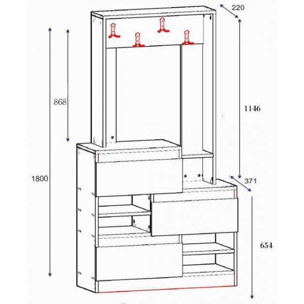 Pilko aulakalusteet - Valkoinen/p�hkin�