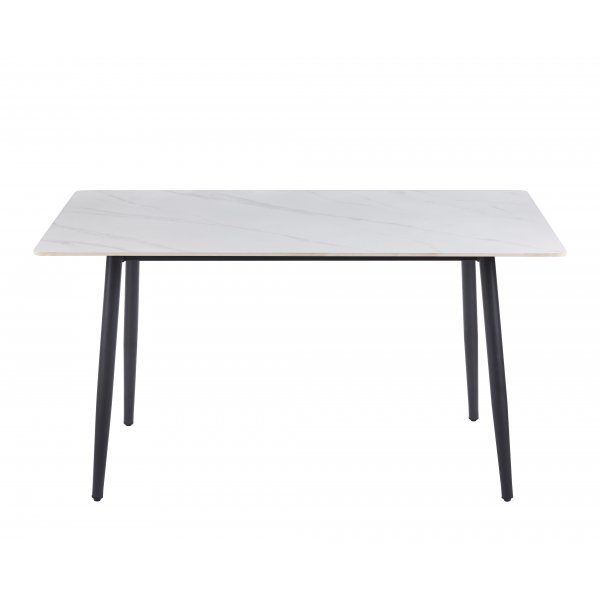 Inez-ruokapöytä keraamisella valkoisella mattamarmorilla - 140x80 cm Inez-ruokapöytä keraamisella valkoisella mattamarmorilla - 140x80 cm