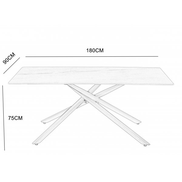 Jupiter-ruokapöytä sintrattua kiveä - 180x90 cm - Harmaa betoni Jupiter-ruokapöytä sintrattua kiveä - 180x90 cm - Harmaa betoni