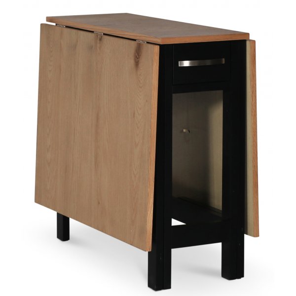 Fårö ruokaryhmä; Fårö taittopöytä Musta / tammi ja 4 mustaa Orust tappituolia Fårö ruokaryhmä; Fårö taittopöytä Musta / tammi ja 4 mustaa Orust tappituolia