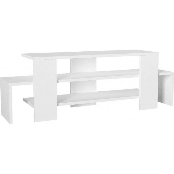 Pohja mediapenkki - Valkoinen/p�hkin�