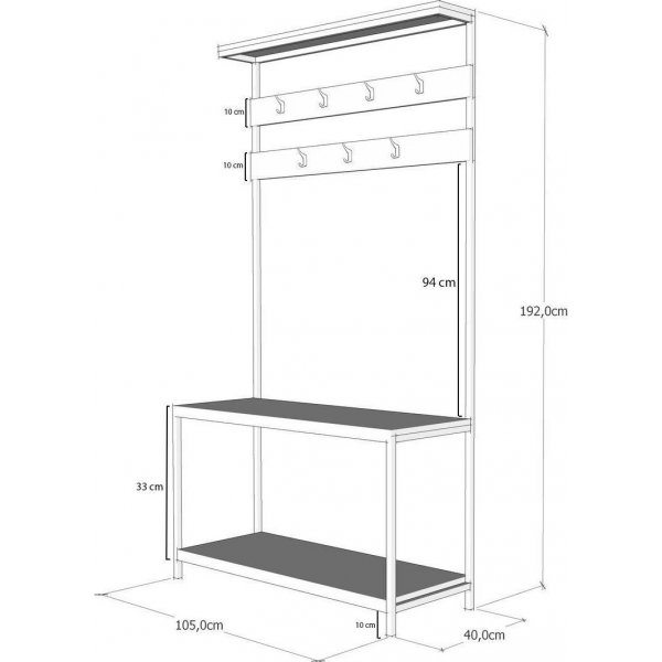 Girnen aulakalusteet - Musta/mänty Girnen aulakalusteet - Musta/mänty