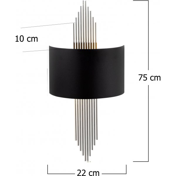 Harmonic curve seinävalaisin - Musta/hopea Harmonic curve seinävalaisin - Musta/hopea