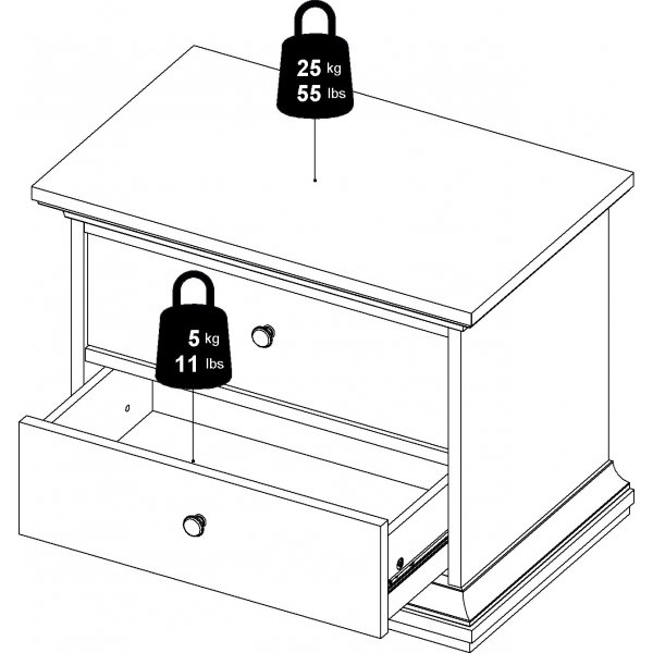 Paris ypyt 2 laatikolla - Valkoinen